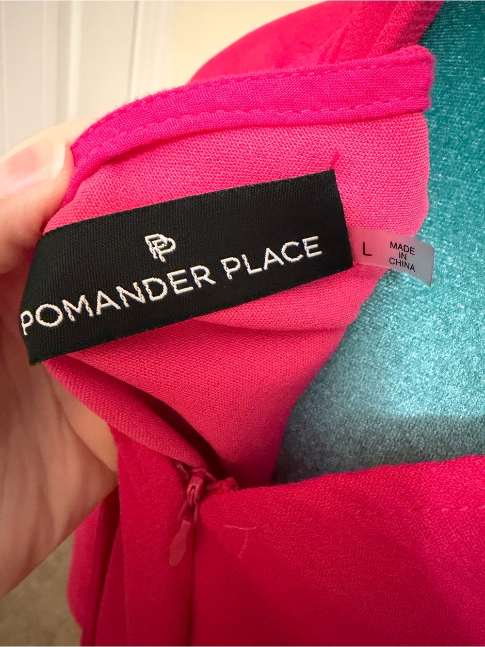 Pomander Place Fuchsia Tie-Neck Blouse - Picture 10 of 13